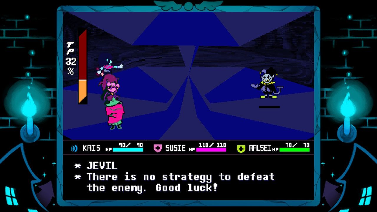 Screenshot of Jevil CHECK text